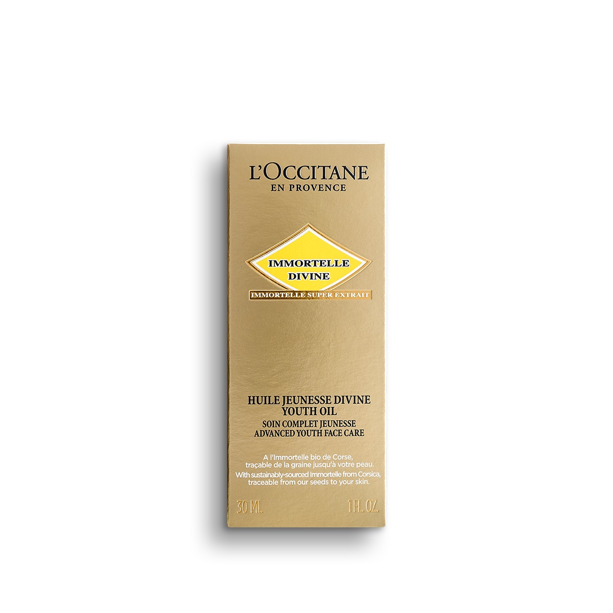 L'Occitane Olio Jeunesse Divine Ringiovanente 30 ml - Alternativa Naturale al Retinolo con Super Estratto di Immortelle
