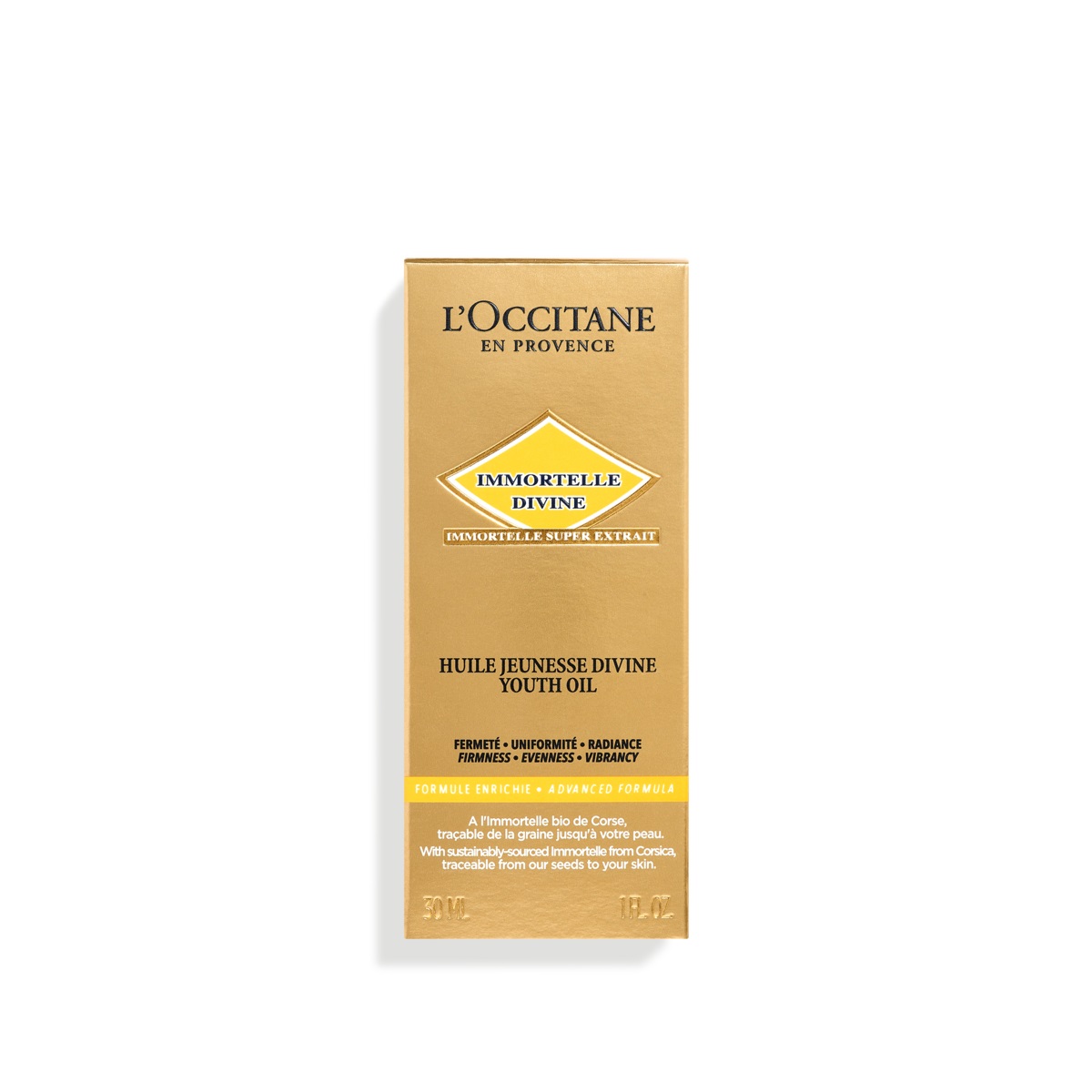 L'Occitane Immortelle Divine Olio Jeunesse Anti-Età 30ml - Trattamento Viso Illuminante e Rassodante