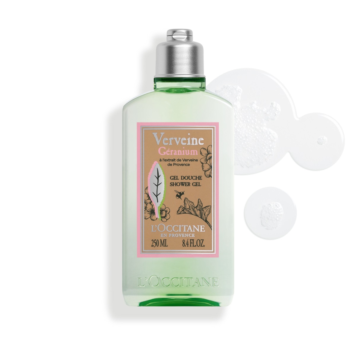 L'Occitane Gel Doccia Verbena Geranio 250 ml - Deterge Delicatamente e Profuma la Pelle
