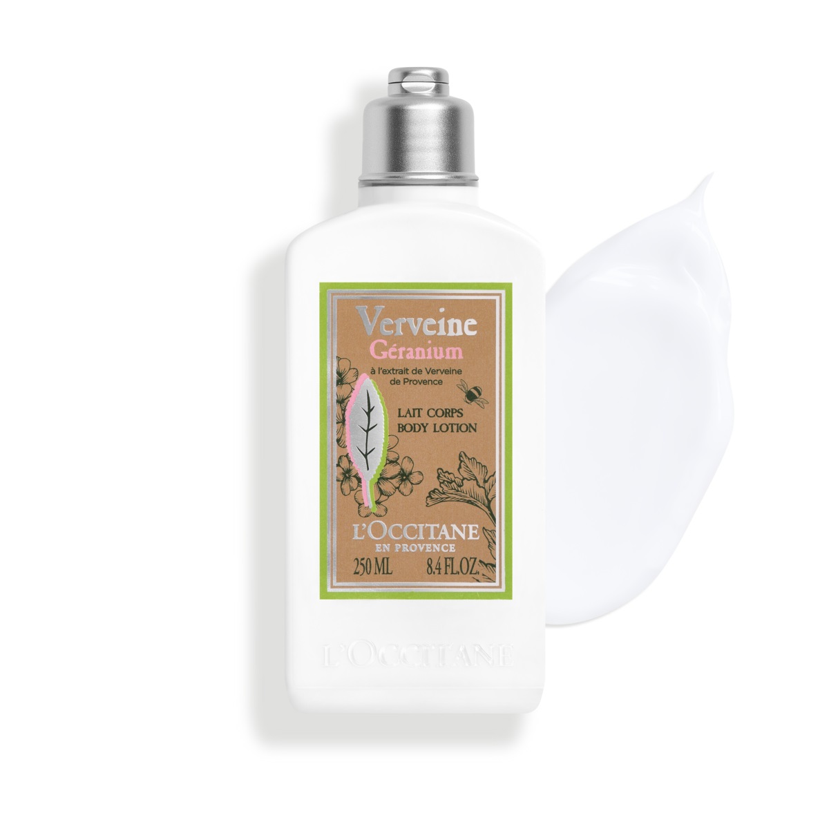 L'Occitane en Provence Latte Corpo Verbena e Geranio 250 ml - Idratante, Nutriente, Setificante, Emolliente