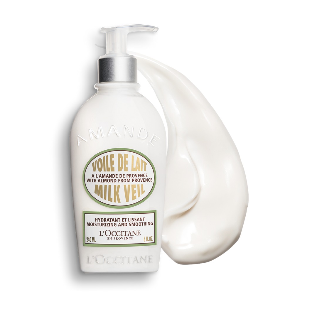 L'Occitane Almond Milk Veil 240 ml - Lozione Idratante e Rassodante con Olio e Latte di Mandorla per Tutti i Tipi di Pelle