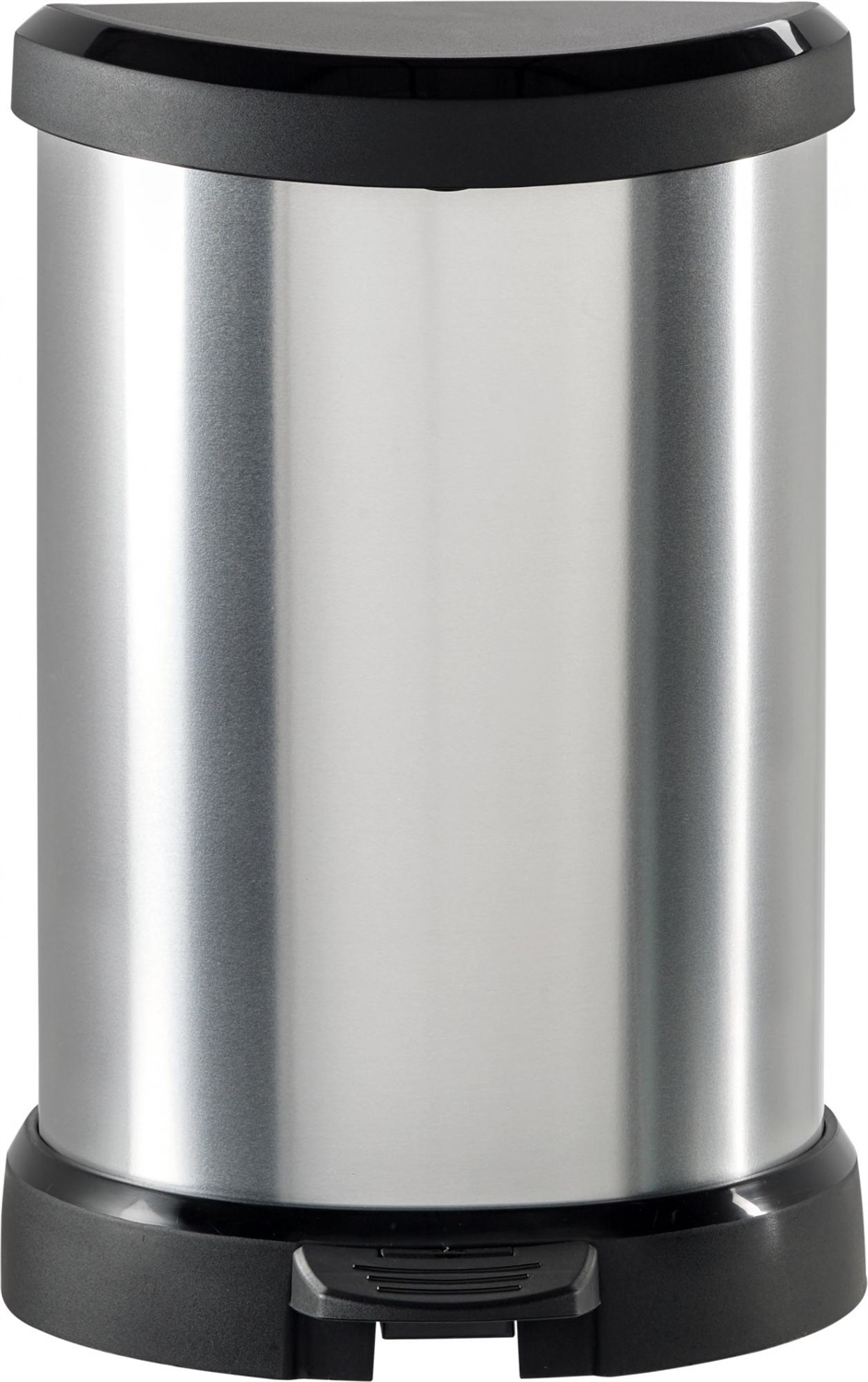 Curver Pattumiera a Pedale Deco Bin 5L - Design Slanciato, Finitura Metallizzata, Semicircolare