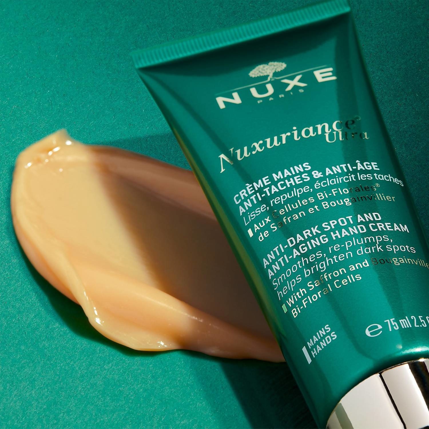 NUXE Nuxuriance Ultra Crema Mani Anti-Macchie e Anti-Età 75 ml - Trattamento Nutriente con Cellule Bi-Floreali di Zafferano e Bougainvillea