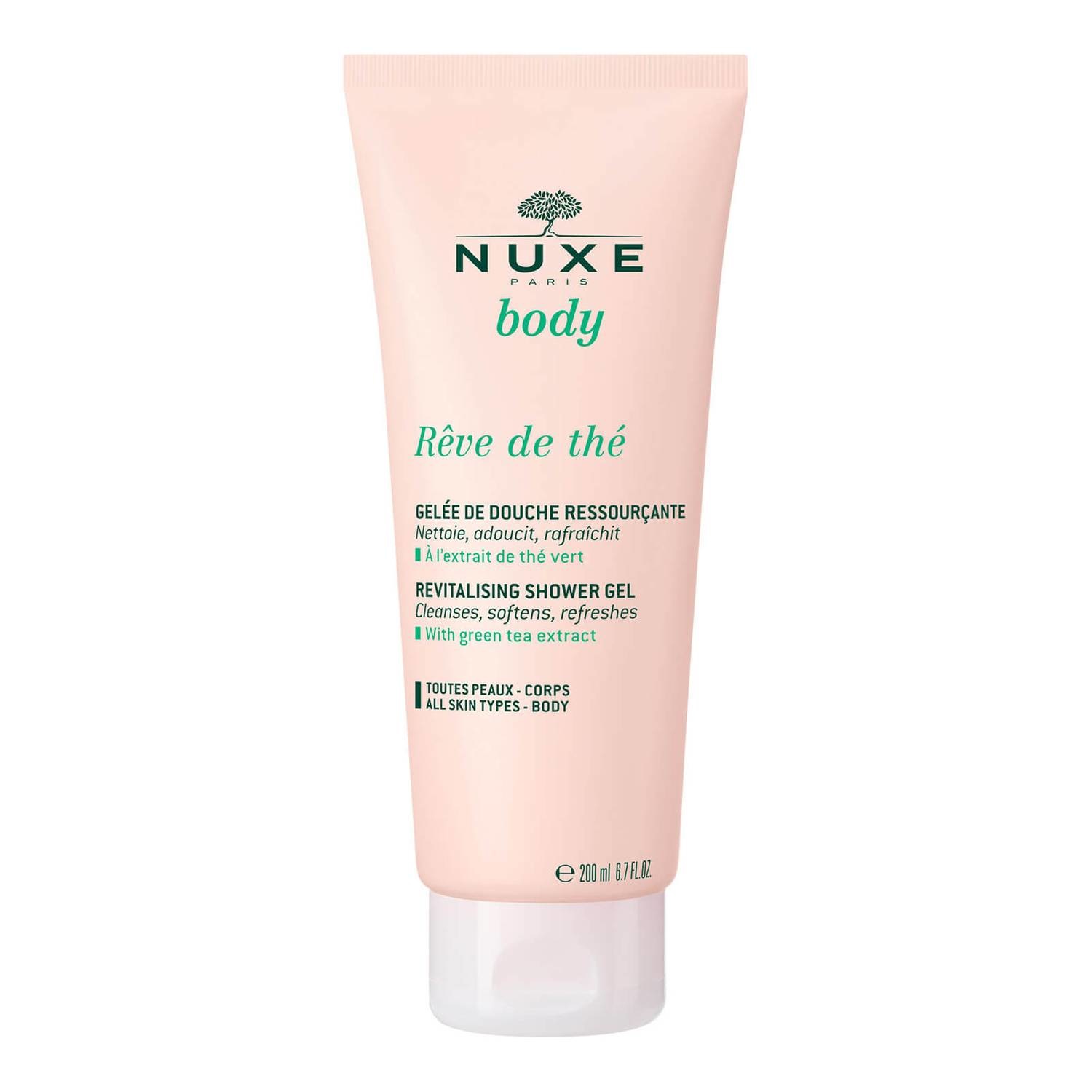 Nuxe Rêve De Thé Gel Doccia Rigenerante 200 ml - Deterge e Ammorbidisce con Estratto di Tè Verde