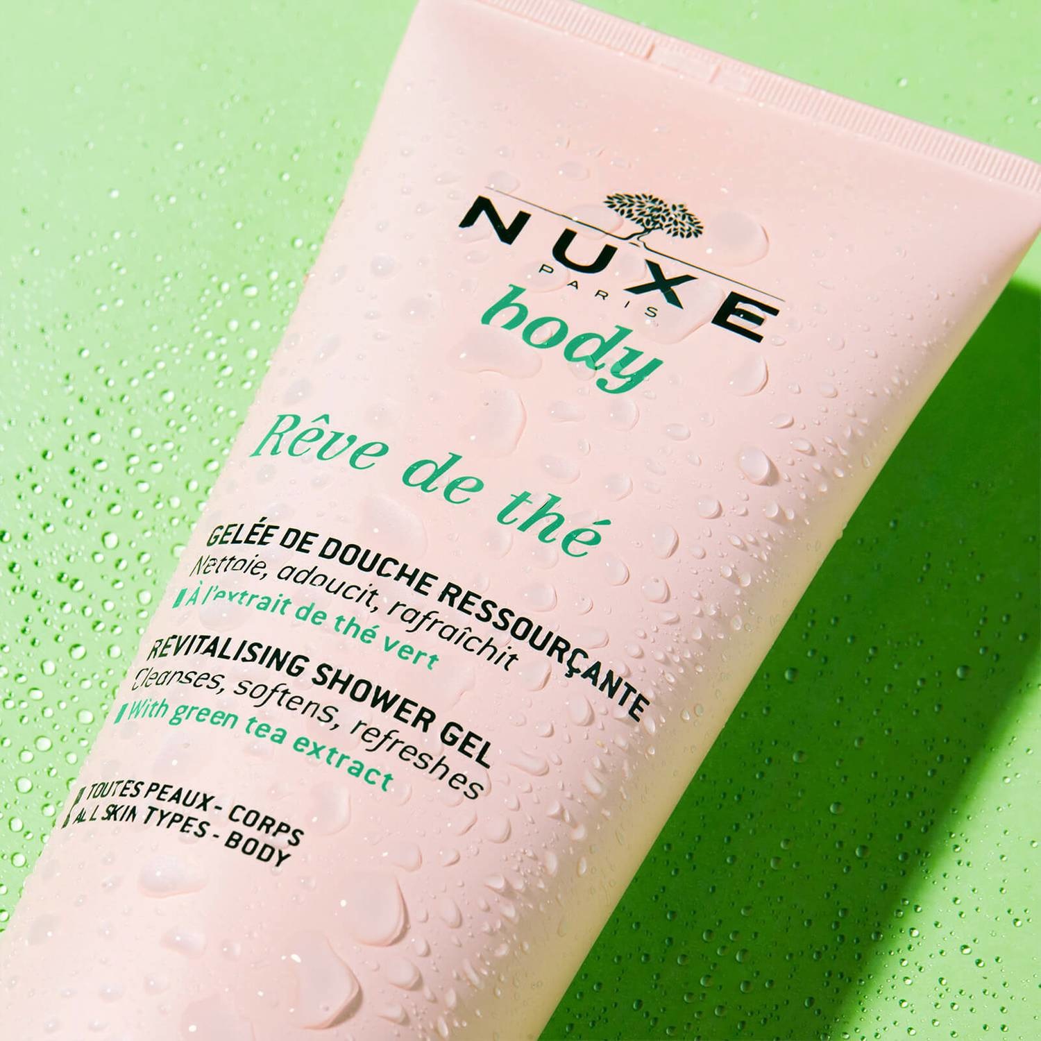 Nuxe Rêve De Thé Gel Doccia Rigenerante 200 ml - Deterge e Ammorbidisce con Estratto di Tè Verde