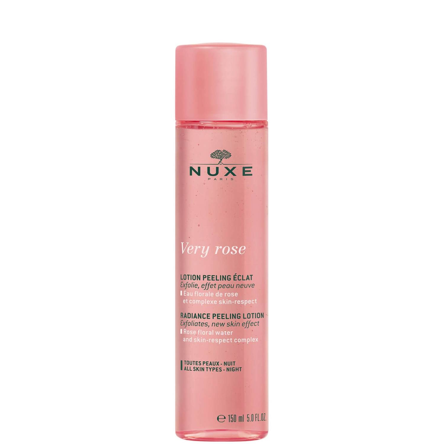 Nuxe Very Rose Lozione Peeling Illuminante 150 ml - Esfoliazione Quotidiana Delicata con Acqua Floreale di Rosa