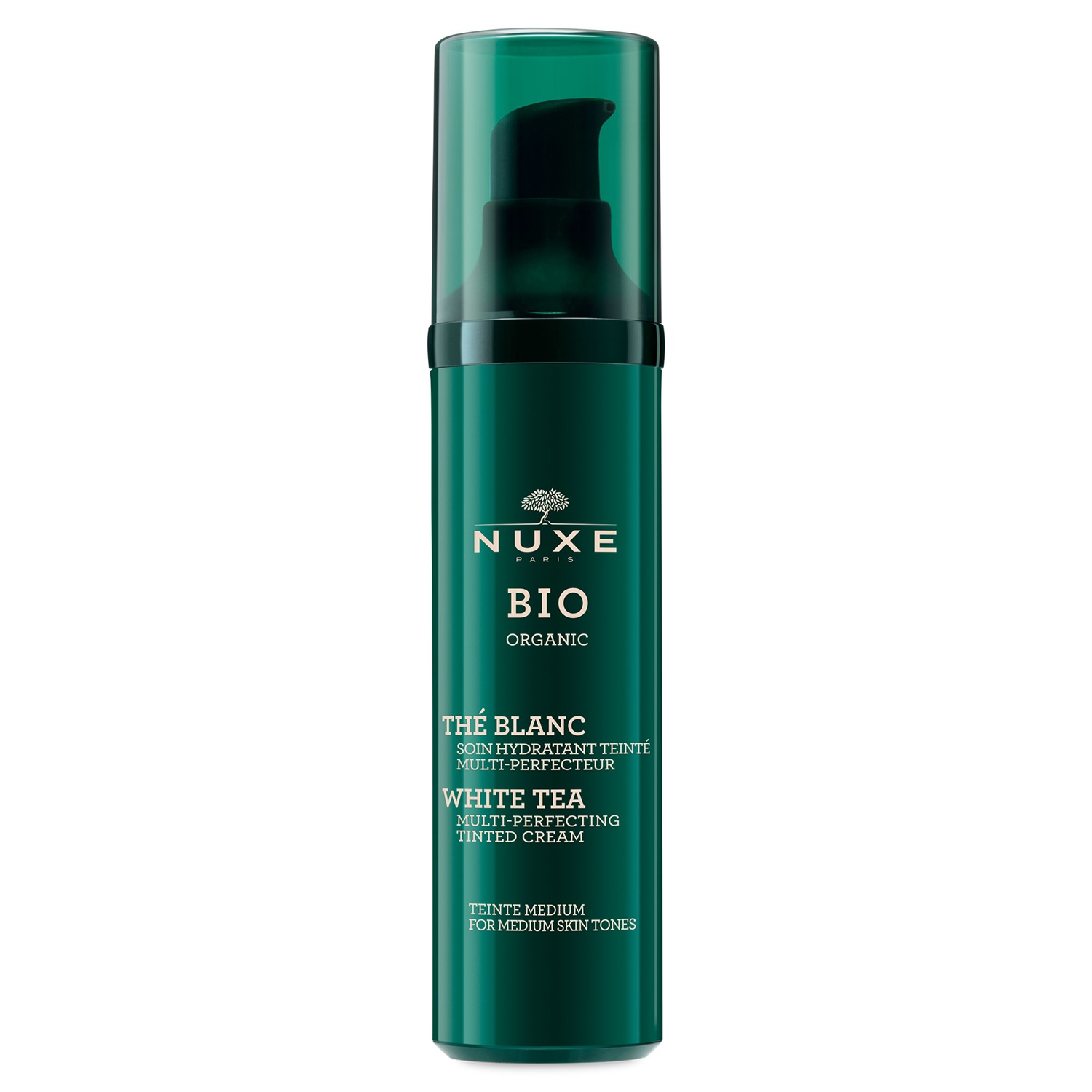 NUXE Crema Idratante Colorata Multi-Perfezionamento - Tonalità Media 50 ml Flacone a Pompa, 99% Ingredienti Naturali