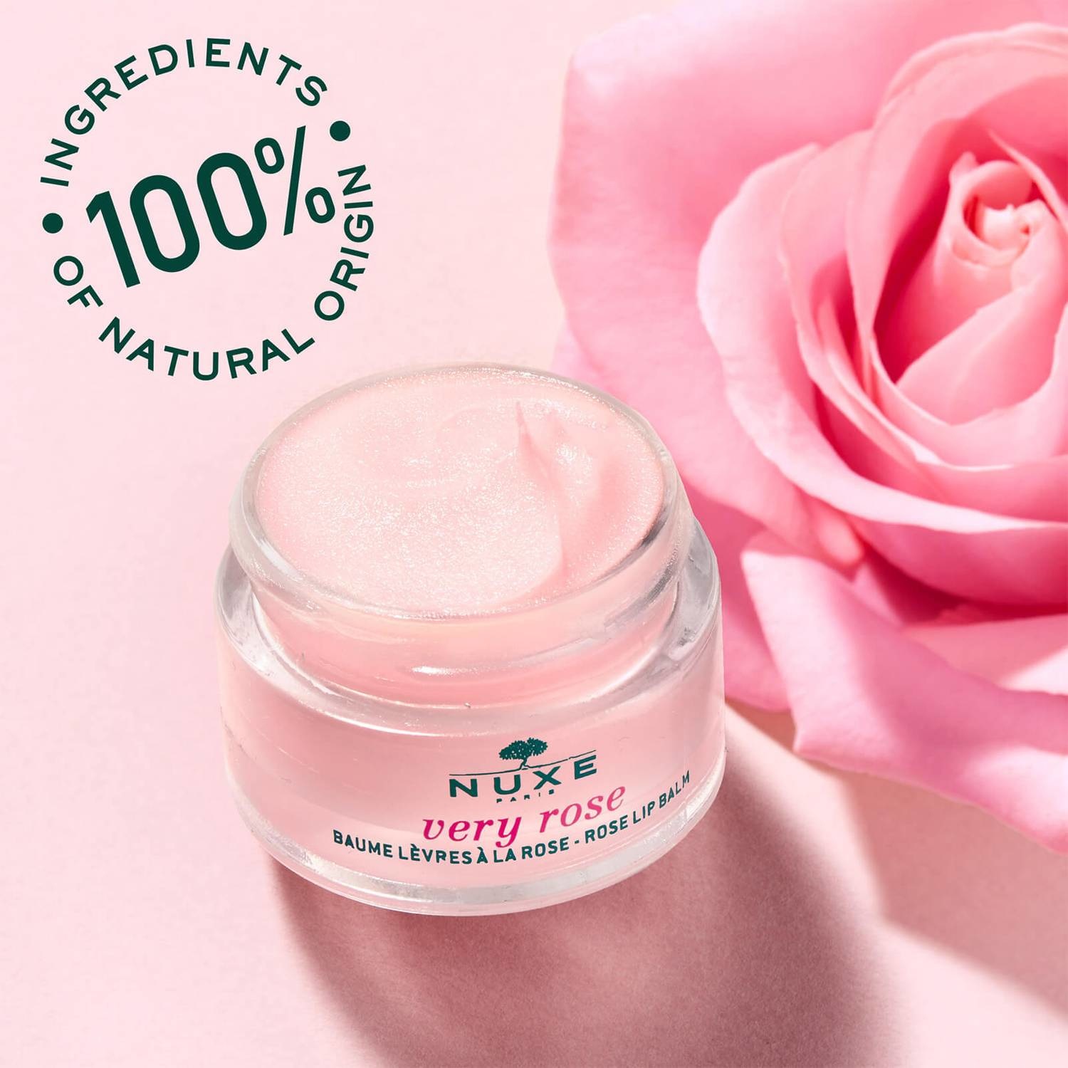 Nuxe Very Rose Balsamo Labbra Idratante e Illuminante 15 g - Formula Naturale per Labbra Secche e Screpolate