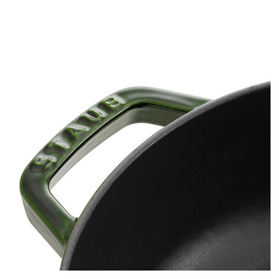 Staub Braisers Tegame Chistera 28 cm - Cocotte Multifunzionale in Basilico con Coperchio Chistera Drop Structure