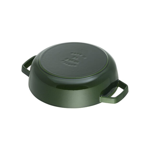 Staub Braisers Tegame Chistera 28 cm - Cocotte Multifunzionale in Basilico con Coperchio Chistera Drop Structure