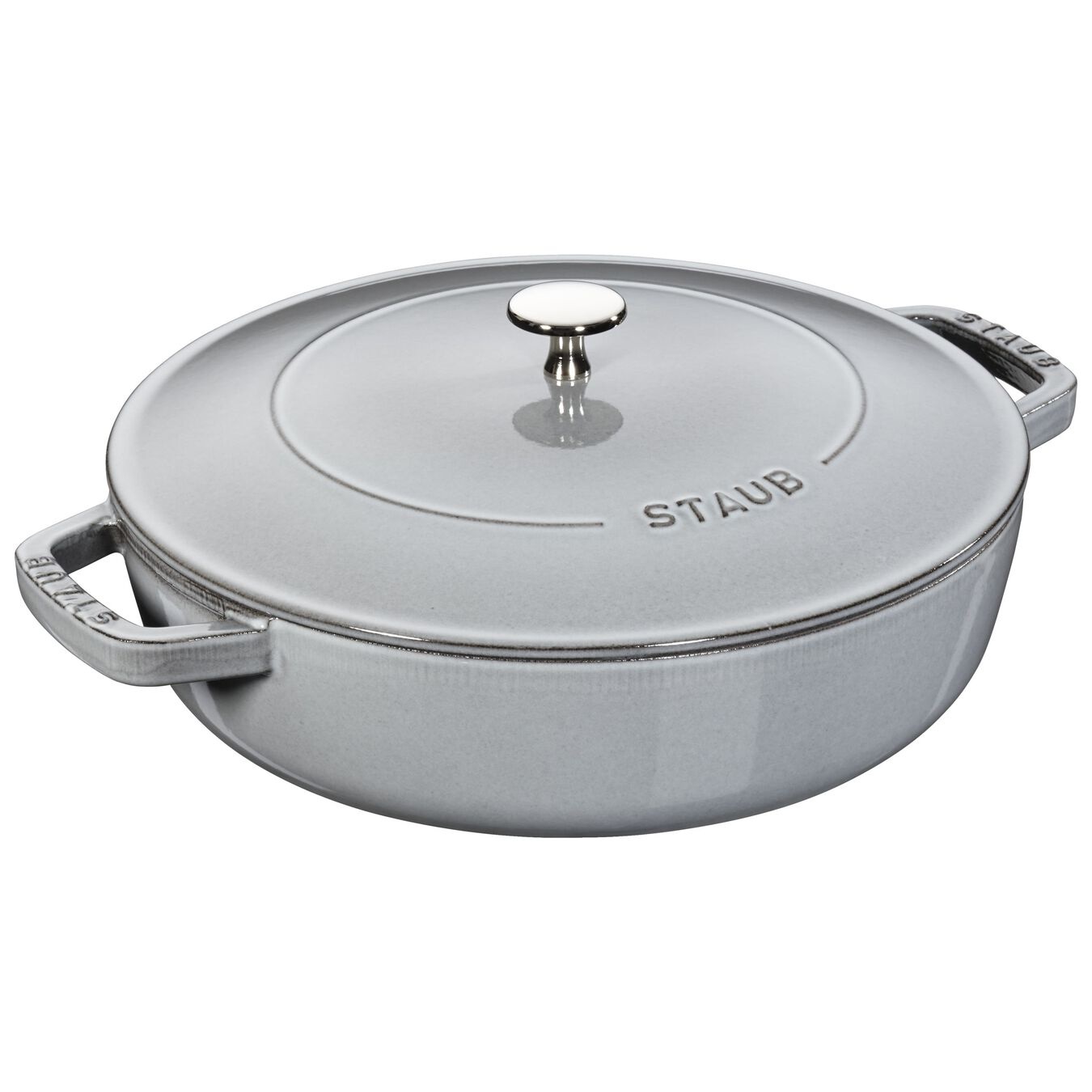 Staub Braisers Tegame Chistera in Ghisa Smaltata - 3,7 Litri, 310 x 95 x 330 mm, Rotondo, Grigio Grafite