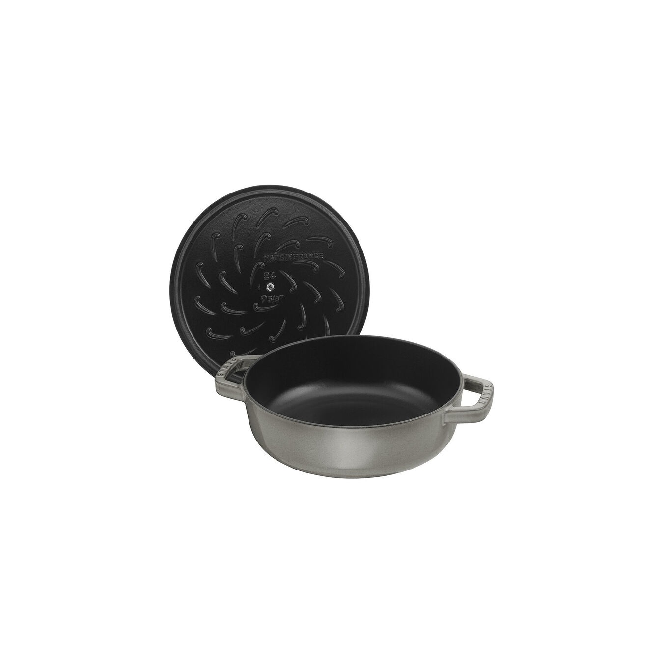 Staub Braisers Tegame Chistera in Ghisa Smaltata - 3,7 Litri, 310 x 95 x 330 mm, Rotondo, Grigio Grafite