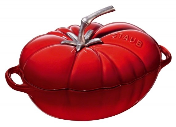 STAUB Cocotte Pomodoro in Ghisa 25 cm Rosso Ciliegia con Coperchio - Lavabile in Lavastoviglie