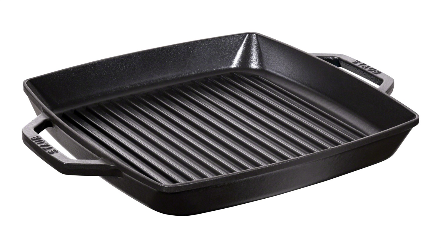 Staub Bistecchiera Quadrata in Ghisa Nera 33 x 33 cm con Due Manici