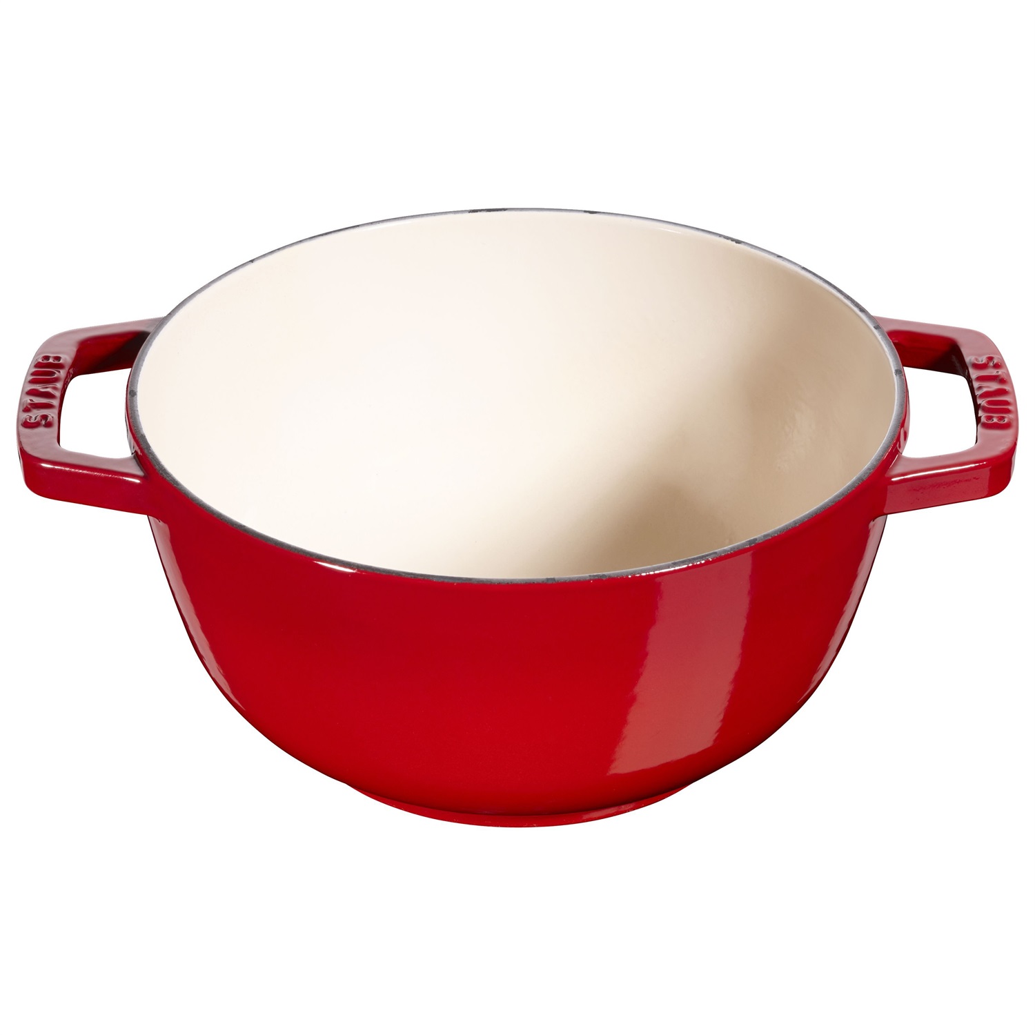 STAUB Set Fonduta con 6 Forchette, Capacità 1,6 L, Ø 18 cm, Ciliegia - Adatto per Fonduta di Formaggio, Cioccolato e Carne
