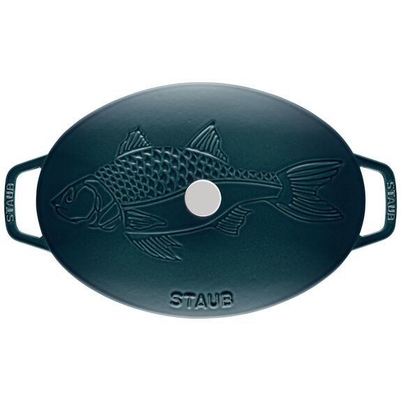 Staub Teglia da Forno Ovale in Ghisa Smaltata 33 cm - Capacità 2,8 L - Colore Verde o Marino
