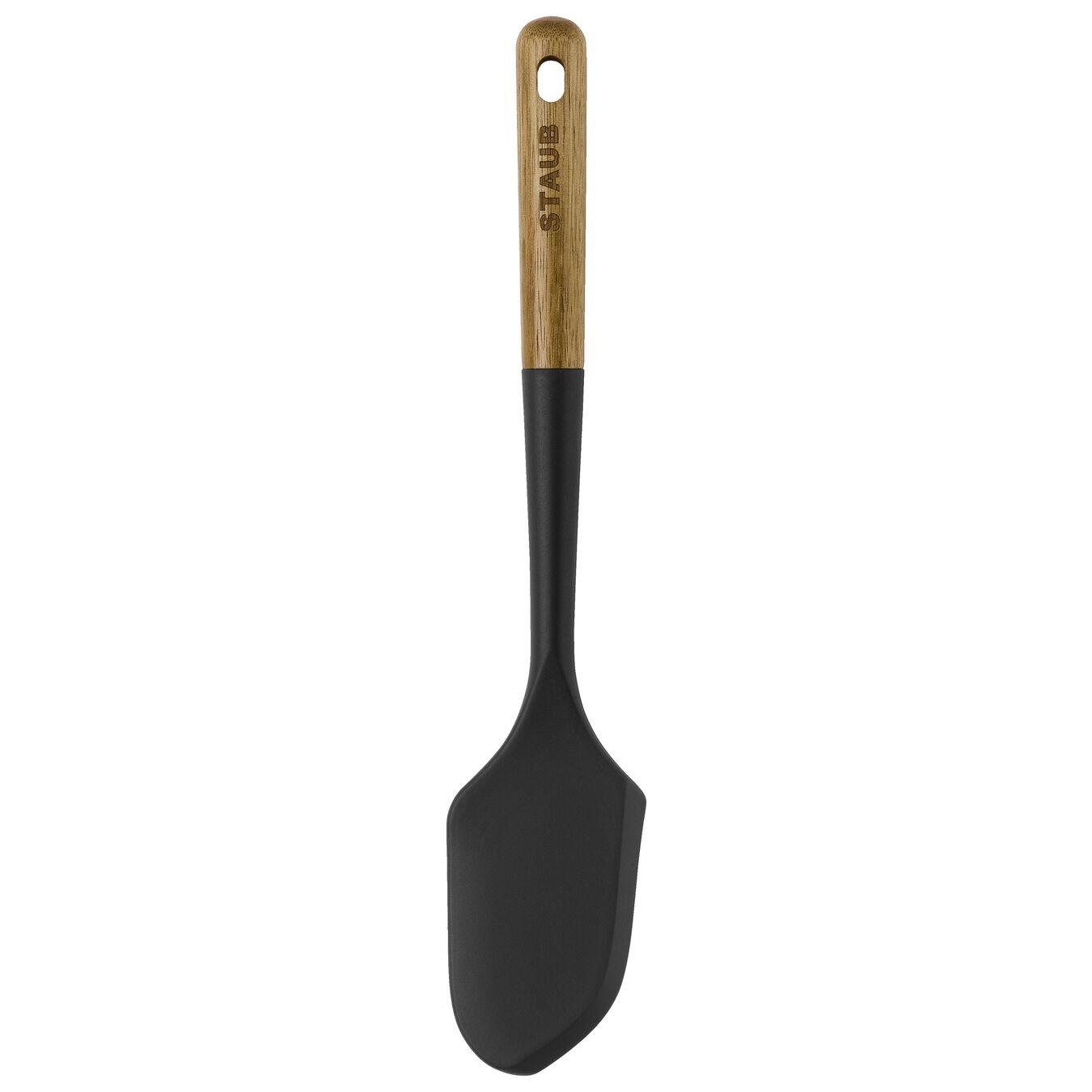 Staub Spatola da Cucina in Silicone e Legno di Acacia, 30 cm, Colore Nero, Design Ergonomico