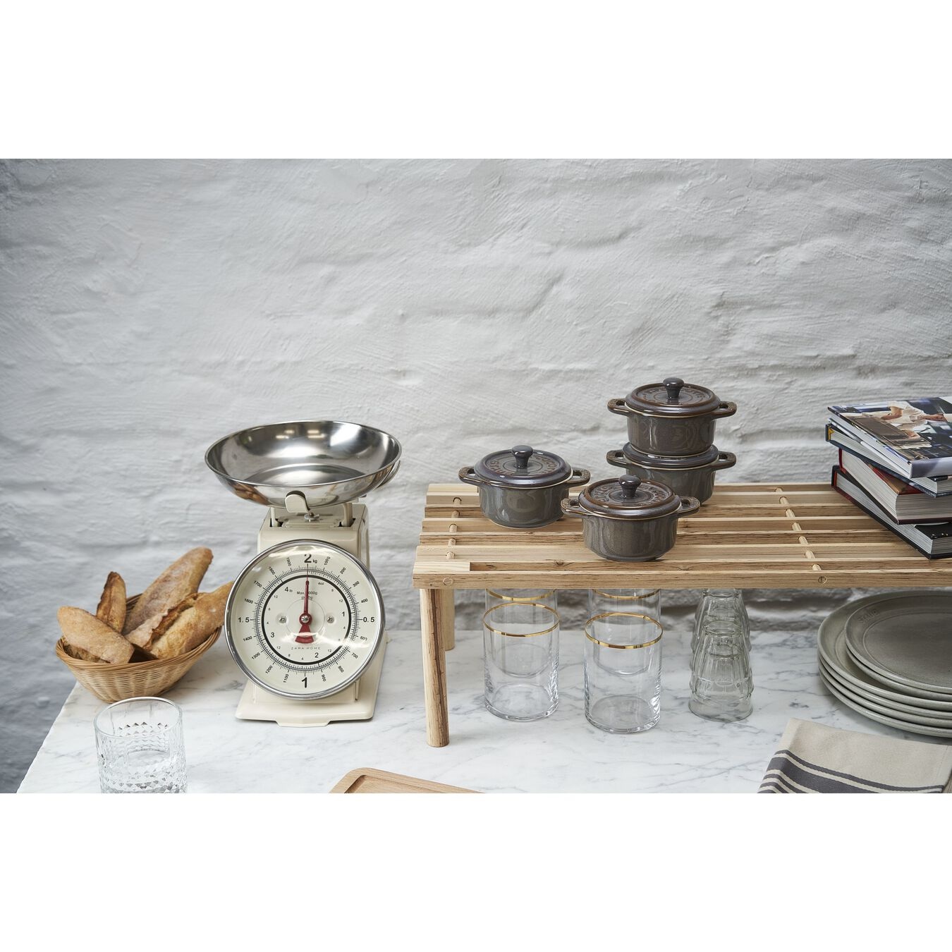 Staub Set 4 Mini Cocotte in Ceramica Grigio Antico - 0,2 L, Ideali per Antipasti e Dessert