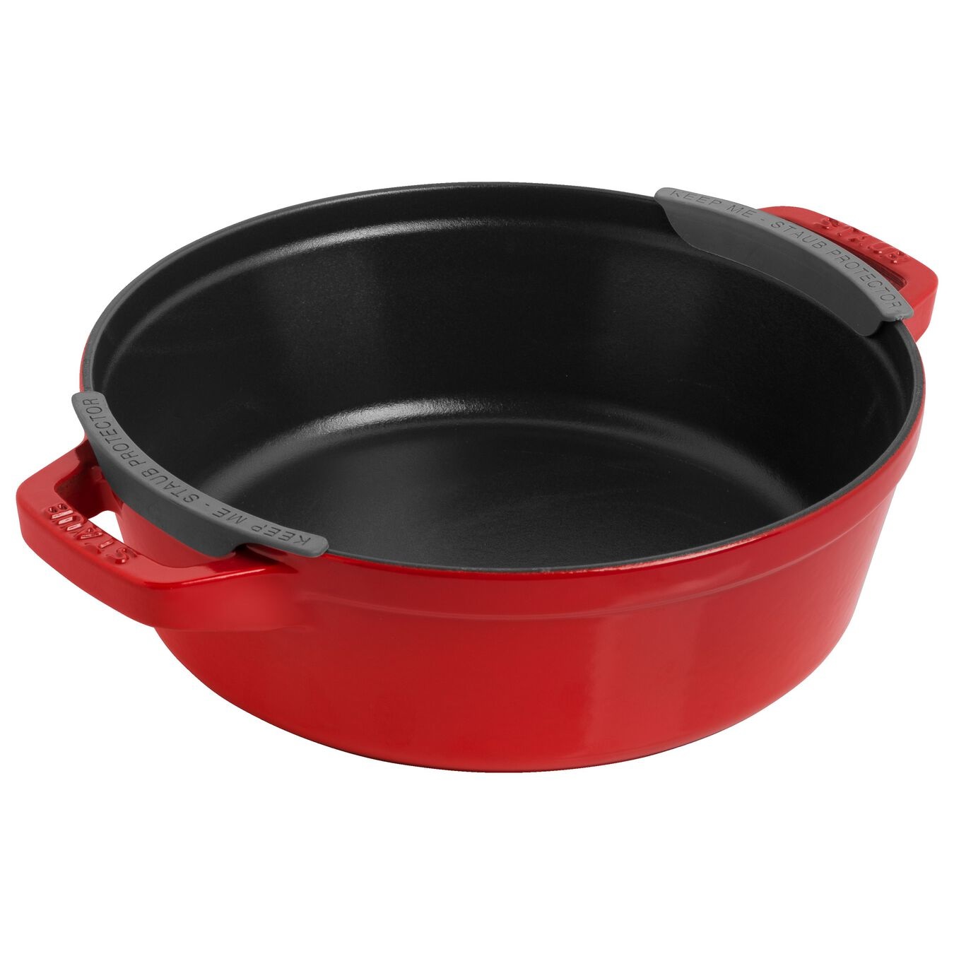 STAUB Set di 3 Pentole Impilabili in Ghisa, Colore Ciliegia - Casseruola, Tegame e Padella
