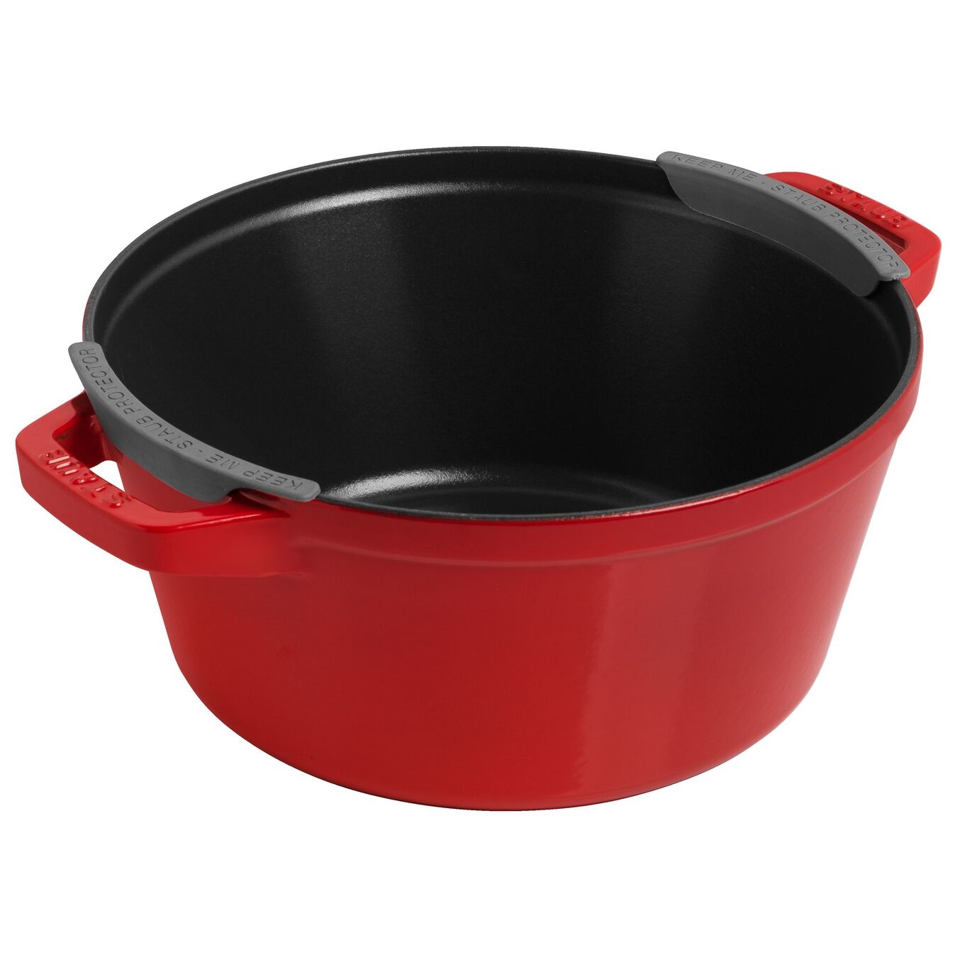 STAUB La Cocotte Set di 2 Pentole Rotonde in Ghisa Rosso Ciliegia - Set Impilabile con Coperchio Aderente