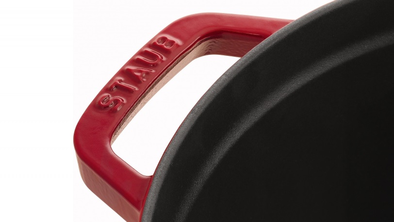 Staub Cocotte in Ghisa Rotonda 22 cm - Rosso Ciliegia, Capacità 2.6 lt, Ottima per Cottura Lenta e Arrosti