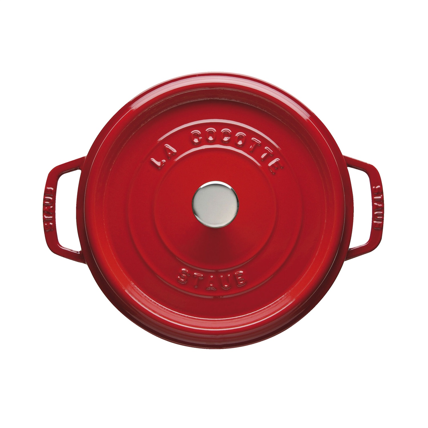 STAUB Cocotte Casseruola in Ghisa Rosso Ciliegia, 24 cm - Perfetta per Arrosti e Cottura Lenta
