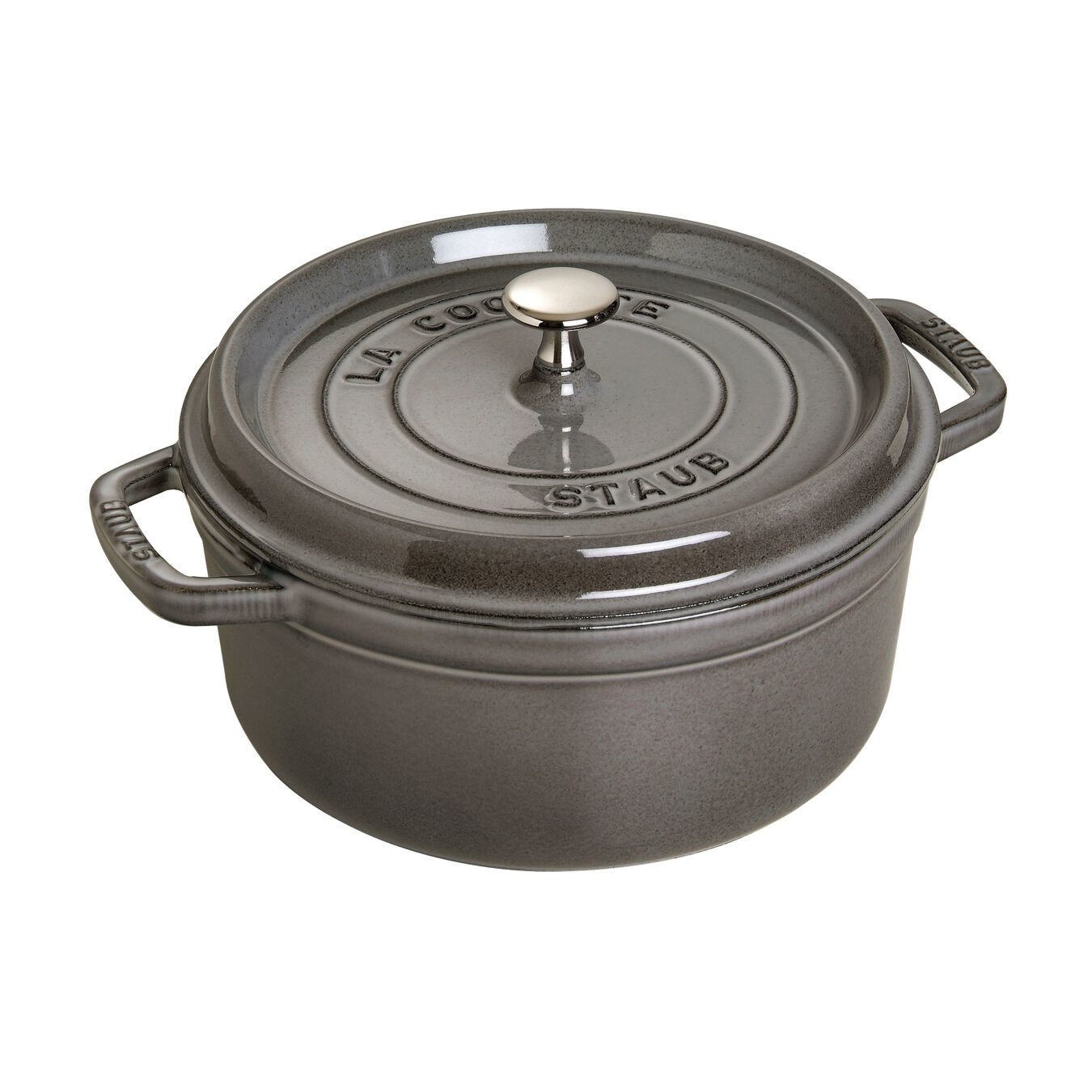 STAUB Cocotte Casseruola in Ghisa Grigio Grafite 24 cm - Ideale per Arrosti e Cottura Lenta