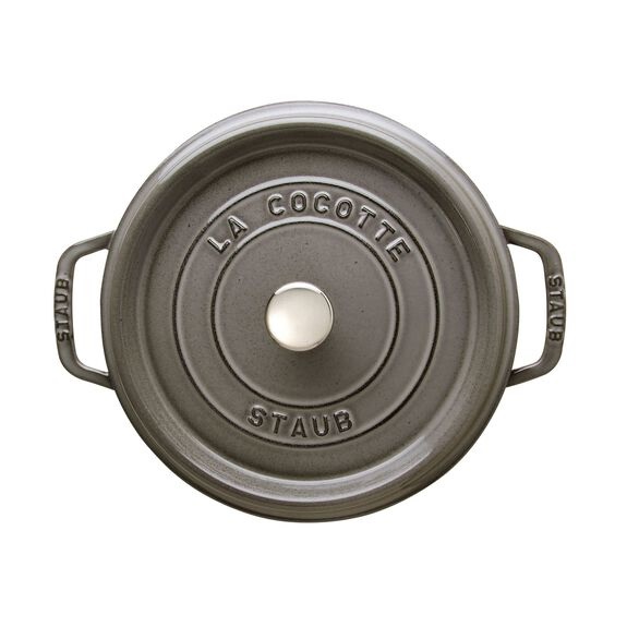 STAUB Cocotte Casseruola in Ghisa Grigio Grafite 24 cm - Ideale per Arrosti e Cottura Lenta