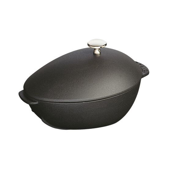 Staub Cozziera Ovale Nero - 25 cm, Capacità 2 L