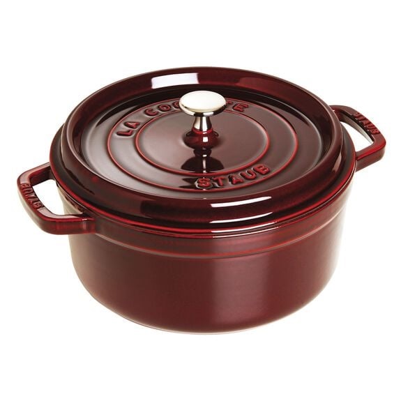 Staub Cocotte rotonda in ghisa granata 26 cm - Capacità 5,2 litri