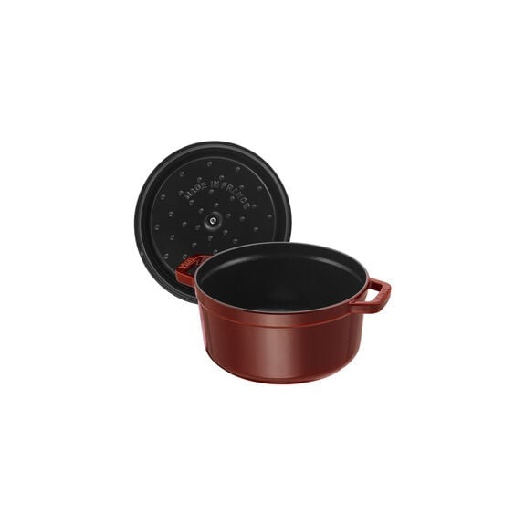 Staub Cocotte rotonda in ghisa granata 26 cm - Capacità 5,2 litri