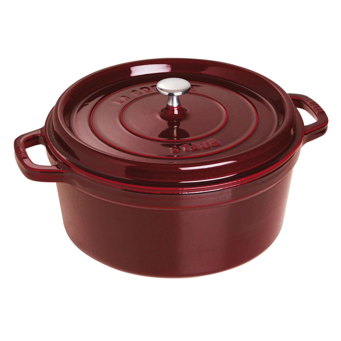 STAUB La Cocotte Casseruola Rotonda in Ghisa 28 cm - 6,7 L con Rivestimento in Smalto, Colore Bordeaux e Granatina