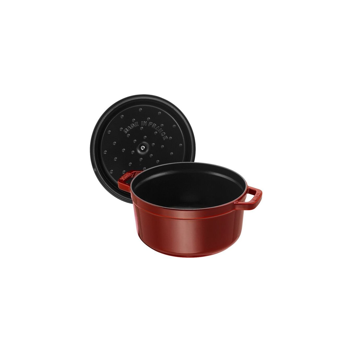 STAUB La Cocotte Casseruola Rotonda in Ghisa 28 cm - 6,7 L con Rivestimento in Smalto, Colore Bordeaux e Granatina