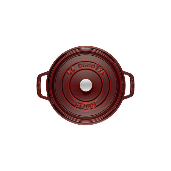 STAUB La Cocotte Casseruola Rotonda in Ghisa 28 cm - 6,7 L con Rivestimento in Smalto, Colore Bordeaux e Granatina