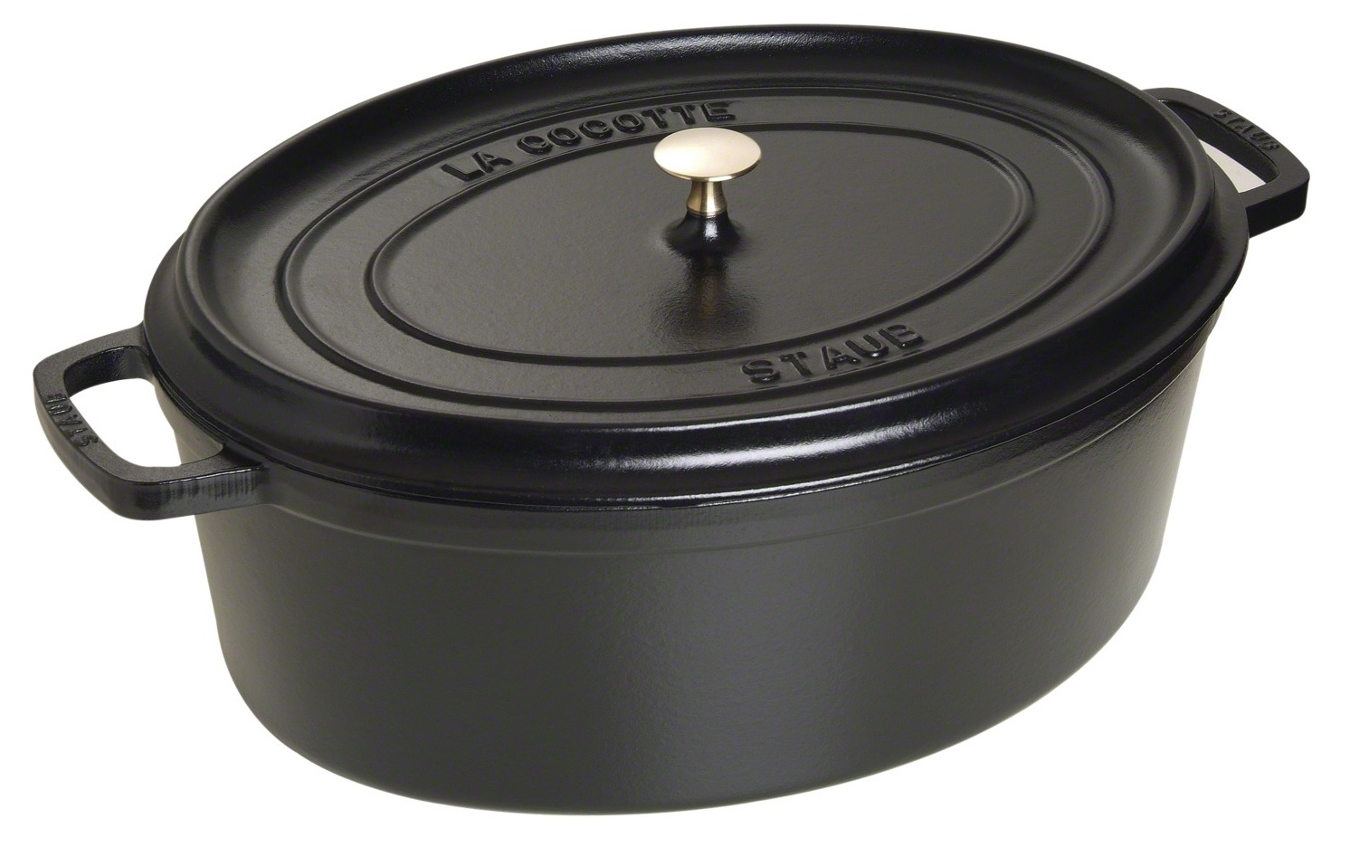 STAUB La Cocotte Casseruola Ovale in Ghisa, Nero, 41 cm, Capacità 12 L - Ideale per Rosolare e Stufare