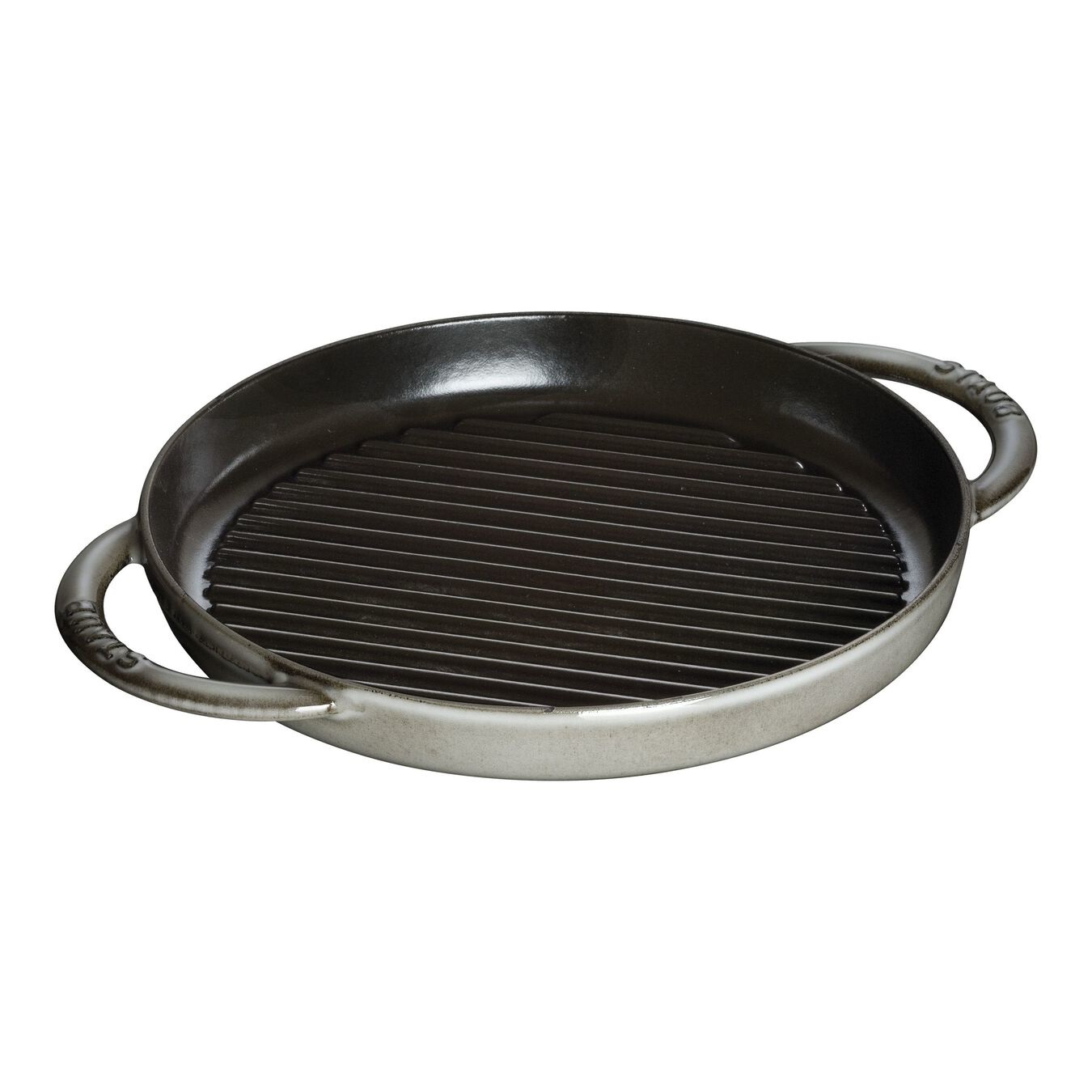 Staub Bistecchiera Rotonda in Ghisa Grigio Grafite - Ø 26 cm, Lavabile in Lavastoviglie