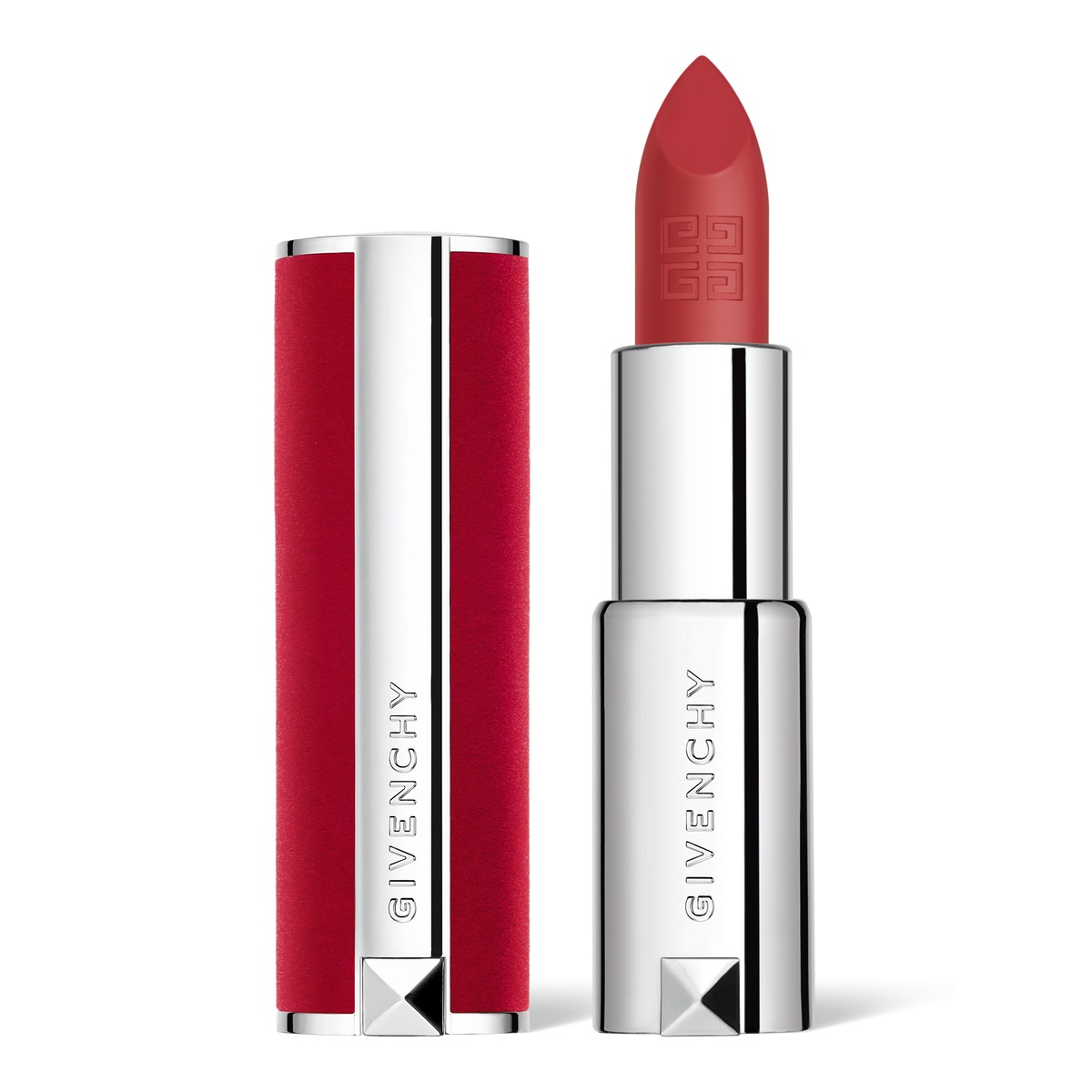 Givenchy Le Rouge Deep Velvet 27 Rouge Infusé - Rossetto Vellutato con Finish Mat in Custodia di Velluto Rosso