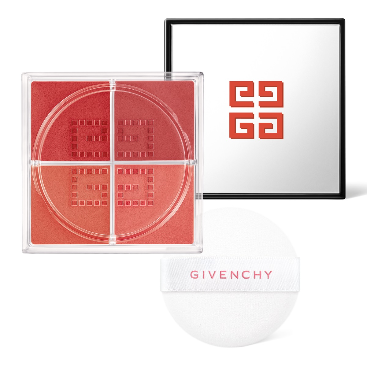 Givenchy Prisme Libre Blush 06 Flanelle Rubis - Fard in Polvere Libera con 4 Tonalità per un Colore Multidimensionale e Naturale