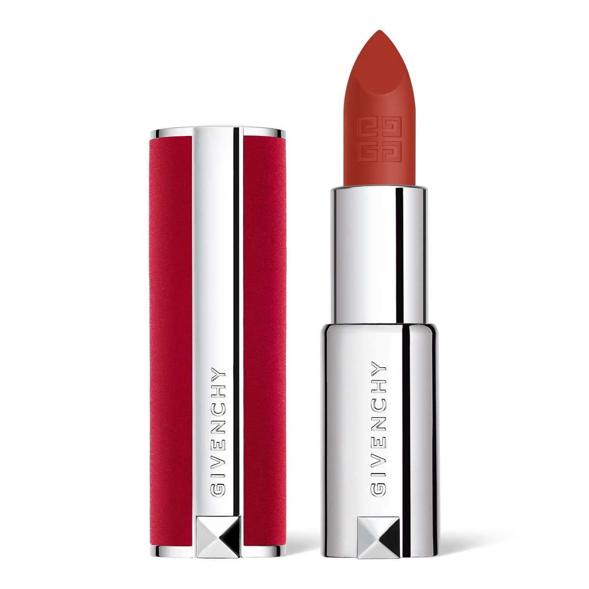 Givenchy Le Rouge Deep Velvet 34 - Rouge Safran, Rossetto Opaco 3.4g con Finish Vellutato
