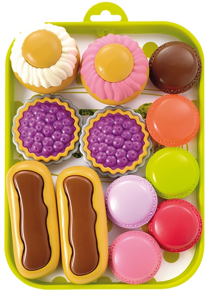 ECOIFFIER 980 Vassoio di Pasticcini Giocattolo - Età 1,5 anni, Colore Rosso, Dimensioni 28,5 x 19 x 6 cm