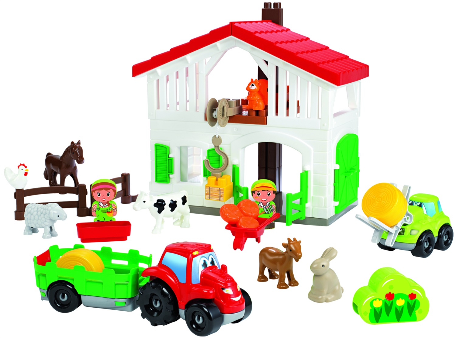 Ecoiffier 3021 - Gioco di costruzione Fattoria Abrick per bambini da 18 mesi, con animali e veicoli inclusi