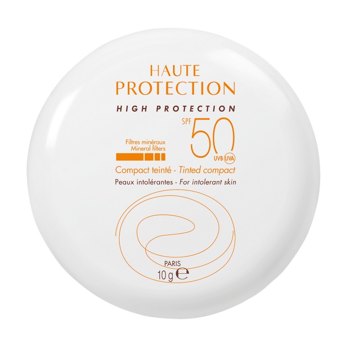 Avene Compatto Solare SPF 50 Colore Sabbia 10 g - Alta Protezione per Pelli Intolleranti, Uniforma il Colorito e Nasconde Imperfezioni