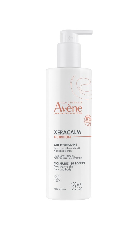 Avène Xeracalm Nutrition Latte Idratante 400 ml - Latte Nutriente per Pelle Sensibile e Secca, 97% Ingredienti Naturali, Adatto a Tutta la Famiglia