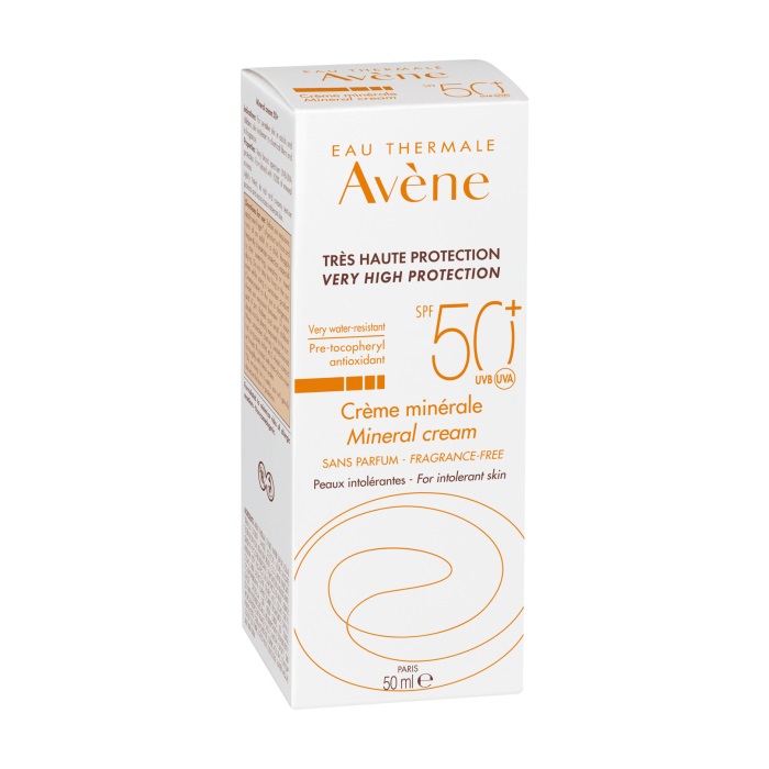 Avene Crema Schermo Minerale SPF 50 - Protezione Molto Alta per Viso, 50 ml - Ideale per Pelli Intolleranti e Fragili