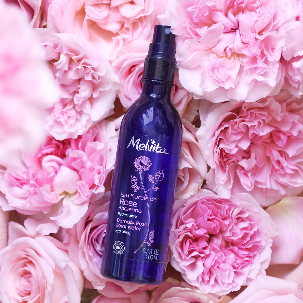 Melvita Acqua Floreale di Rosa Damascena Bio 200 ml - Idratante e Tonificante, 100% Naturale