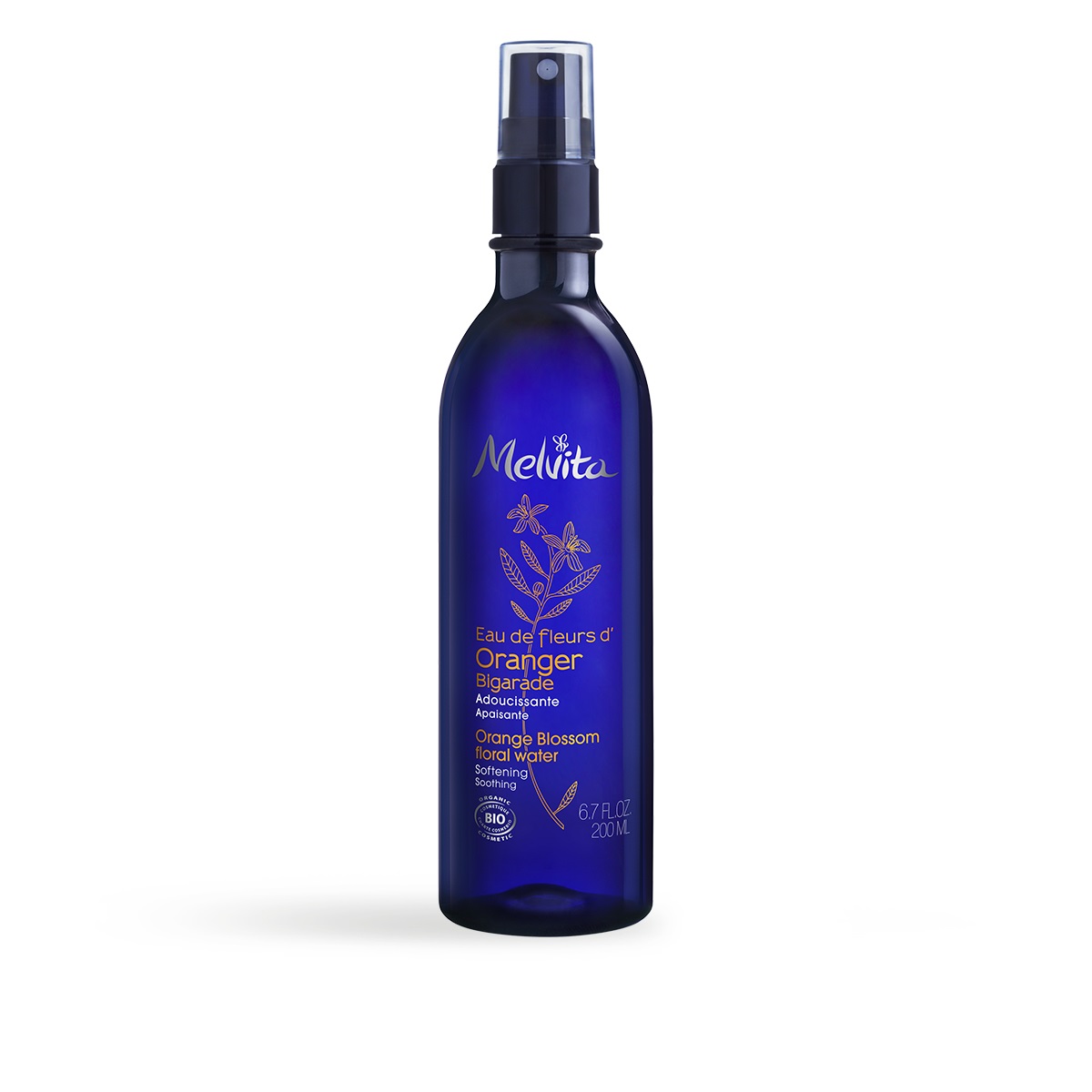 Melvita Acqua Floreale Fiori d'Arancio Bio 200ml - Lozione Tonica Lenitiva e Rinfrescante