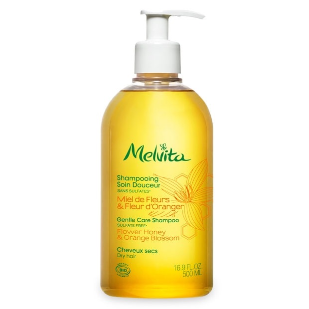 Melvita Shampoo Nutriente Delicato 500ml - Per Capelli Secchi, Formula Senza Solfati, Trattamento con Fiore d'Arancio e Miele Millefiori