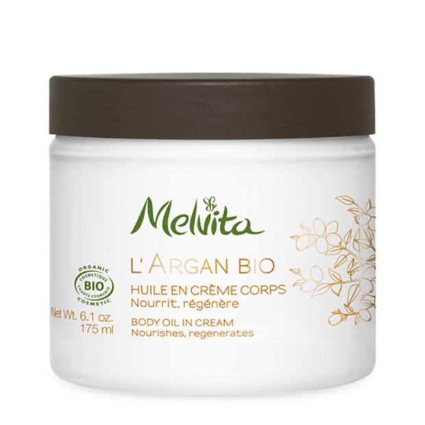 Melvita Olio in Crema Corpo Argan Bio 175ml - Idratante, Nutriente e Rigenerante per Pelli Secche