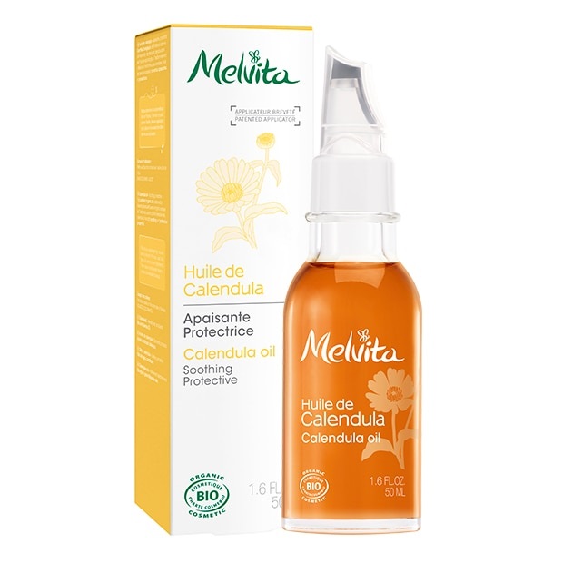Melvita Olio di Calendula Bio 50 ml - Trattamento Viso Lenitivo e Nutriente, 100% Naturale e Biologico