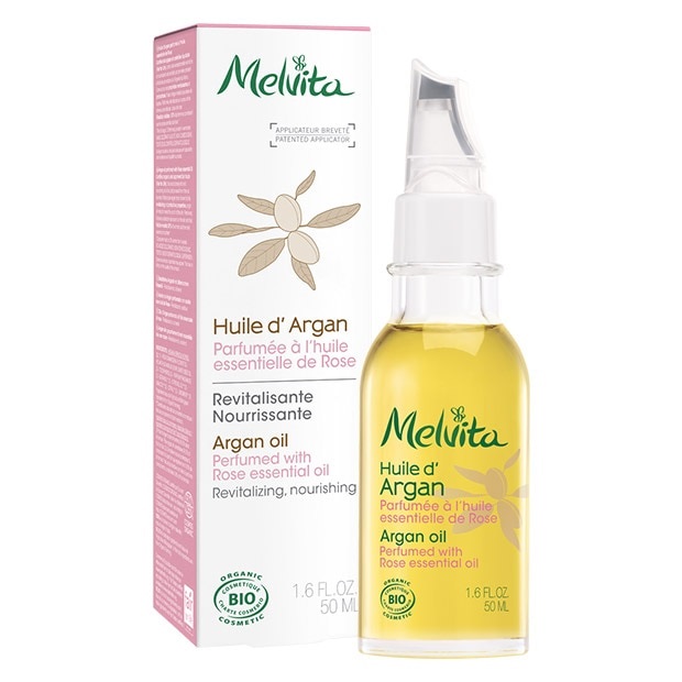 Melvita Olio di Argan Bio 50ml - Nutriente e Rivitalizzante alla Rosa per Tutti i Tipi di Pelle